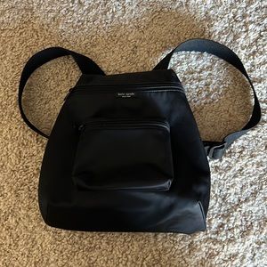 Kate Spade Black Nylon Canvas Backpack Purse